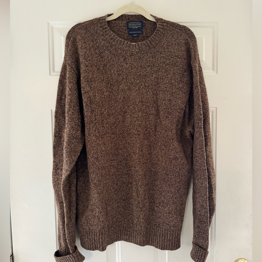 Pendleton Washable Wool Brown Tunic Sweater XL